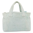 Miu Miu Hand Bag Pile 2way Light Blue Gold Tone Auth ka6060A-3