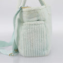 Miu Miu Hand Bag Pile 2way Light Blue Gold Tone Auth ka6060A-5