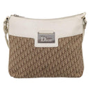 Christian Dior Trotter Canvas Shoulder Bag Beige Silver Auth ka6062A-13
