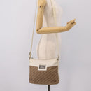 Christian Dior Trotter Canvas Shoulder Bag Beige Silver Auth ka6062A-24