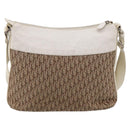 Christian Dior Trotter Canvas Shoulder Bag Beige Silver Auth ka6062A-2