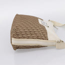 Christian Dior Trotter Canvas Shoulder Bag Beige Silver Auth ka6062A-4