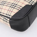 BURBERRY Nova Check Shoulder Bag Canvas Beige Silver Auth ka6064-13