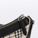 BURBERRY Nova Check Shoulder Bag Canvas Beige Silver Auth ka6064-14