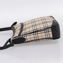 BURBERRY Nova Check Shoulder Bag Canvas Beige Silver Auth ka6064-4