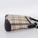 BURBERRY Nova Check Shoulder Bag Canvas Beige Silver Auth ka6064-5