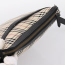 BURBERRY Nova Check Shoulder Bag Canvas Beige Silver Auth ka6064-6