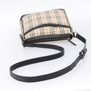 BURBERRY Nova Check Shoulder Bag Canvas Beige Silver Auth ka6064-7