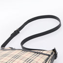 BURBERRY Nova Check Shoulder Bag Canvas Beige Silver Auth ka6064-8