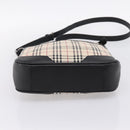 BURBERRY Nova Check Shoulder Bag Canvas Beige Silver Auth ka6064-9