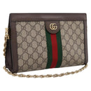 GUCCI GG Supreme Web Sherry Line Chain Shoulder Bag PVC 503877 Auth ka6065A-1