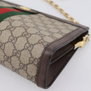 GUCCI GG Supreme Web Sherry Line Chain Shoulder Bag PVC 503877 Auth ka6065A-10