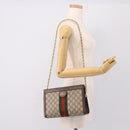 GUCCI GG Supreme Web Sherry Line Chain Shoulder Bag PVC 503877 Auth ka6065A-21