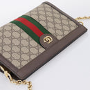 GUCCI GG Supreme Web Sherry Line Chain Shoulder Bag PVC 503877 Auth ka6065A-6