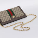 GUCCI GG Supreme Web Sherry Line Chain Shoulder Bag PVC 503877 Auth ka6065A-7