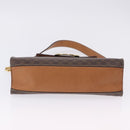 CELINE Macadam Chain Shoulder Bag PVC Leather Brown Gold Auth ka6066-5