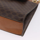 CELINE Macadam Chain Shoulder Bag PVC Leather Brown Gold Auth ka6066-16