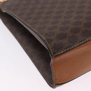 CELINE Macadam Chain Shoulder Bag PVC Leather Brown Gold Auth ka6066-17