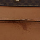 CELINE Macadam Chain Shoulder Bag PVC Leather Brown Gold Auth ka6066-20