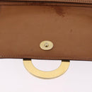 CELINE Macadam Chain Shoulder Bag PVC Leather Brown Gold Auth ka6066-21
