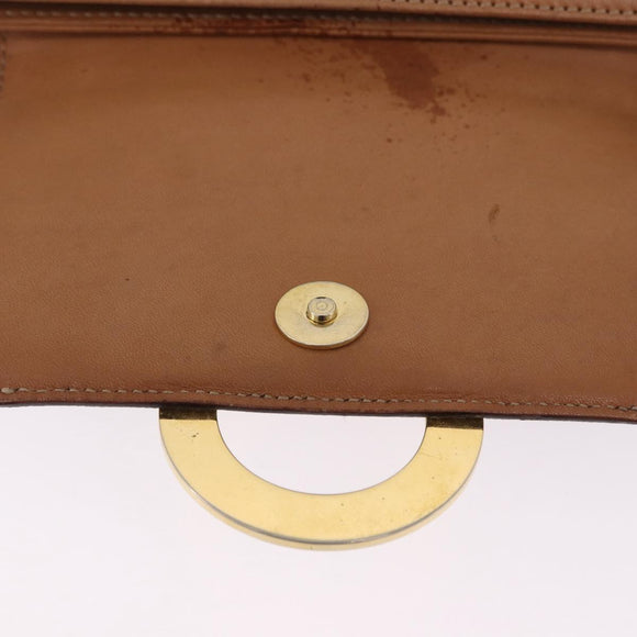 CELINE Macadam Chain Shoulder Bag PVC Leather Brown Gold Auth ka6066