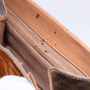 CELINE Macadam Chain Shoulder Bag PVC Leather Brown Gold Auth ka6066-11