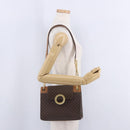 CELINE Macadam Chain Shoulder Bag PVC Leather Brown Gold Auth ka6066-27