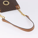 CELINE Macadam Chain Shoulder Bag PVC Leather Brown Gold Auth ka6066-7