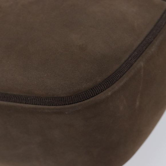 Salvatore Ferragamo Vala Shoulder Bag Suede Brown Gold Tone Auth ka6067
