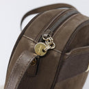 Salvatore Ferragamo Vala Shoulder Bag Suede Brown Gold Tone Auth ka6067-17