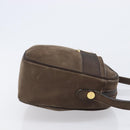 Salvatore Ferragamo Vala Shoulder Bag Suede Brown Gold Tone Auth ka6067-4