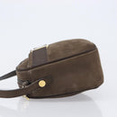 Salvatore Ferragamo Vala Shoulder Bag Suede Brown Gold Tone Auth ka6067-5