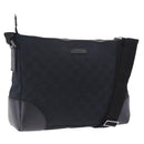 GUCCI GG Canvas Shoulder Bag Black Silver 114273 Auth ka6068-1