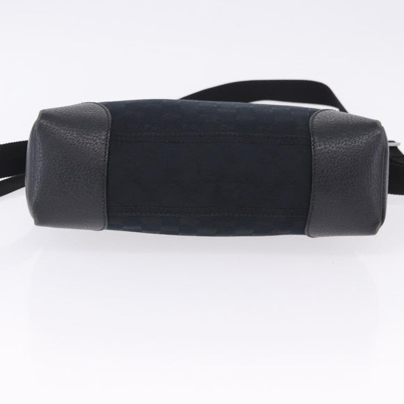 GUCCI GG Canvas Shoulder Bag Black Silver 114273 Auth ka6068