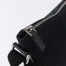 GUCCI GG Canvas Shoulder Bag Black Silver 114273 Auth ka6068-15
