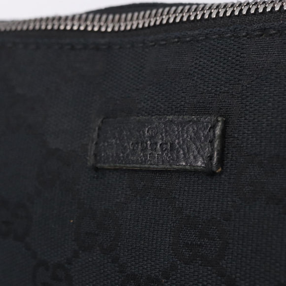 GUCCI GG Canvas Shoulder Bag Black Silver 114273 Auth ka6068