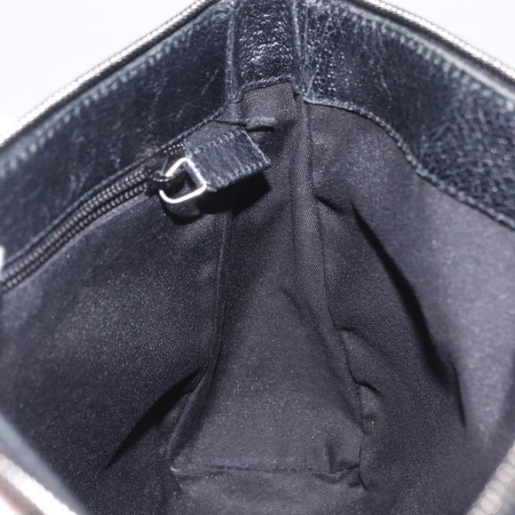 GUCCI GG Canvas Shoulder Bag Black Silver 114273 Auth ka6068