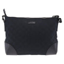 GUCCI GG Canvas Shoulder Bag Black Silver 114273 Auth ka6068-2