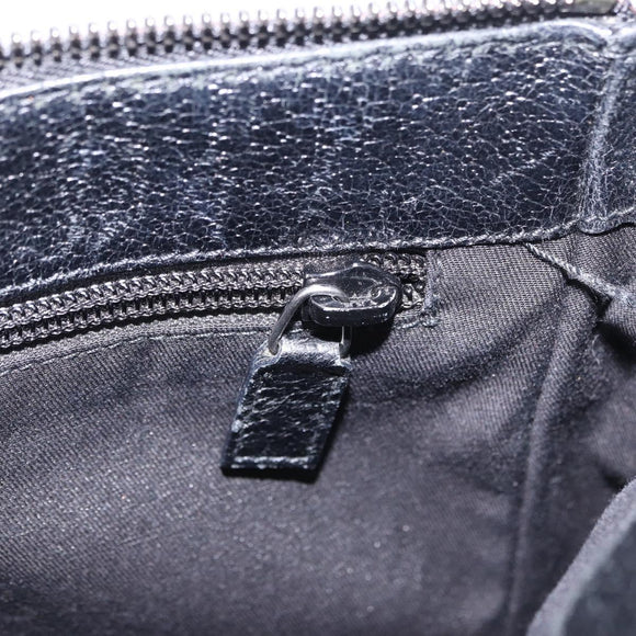 GUCCI GG Canvas Shoulder Bag Black Silver 114273 Auth ka6068