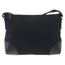 GUCCI GG Canvas Shoulder Bag Black Silver 114273 Auth ka6068-3