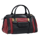 Chloe Alice Hand Bag Leather 2way Red Gold Tone Auth ka6070-1