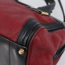 Chloe Alice Hand Bag Leather 2way Red Gold Tone Auth ka6070-15