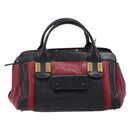 Chloe Alice Hand Bag Leather 2way Red Gold Tone Auth ka6070-2
