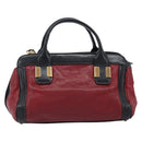 Chloe Alice Hand Bag Leather 2way Red Gold Tone Auth ka6070-3