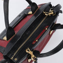 Chloe Alice Hand Bag Leather 2way Red Gold Tone Auth ka6070-6