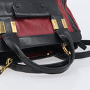Chloe Alice Hand Bag Leather 2way Red Gold Tone Auth ka6070-7