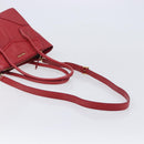 Miu Miu Tote Bag Leather 2way Red Gold Tone Auth ka6072A-10