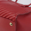 Miu Miu Tote Bag Leather 2way Red Gold Tone Auth ka6072A-13