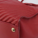Miu Miu Tote Bag Leather 2way Red Gold Tone Auth ka6072A-15