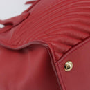 Miu Miu Tote Bag Leather 2way Red Gold Tone Auth ka6072A-16